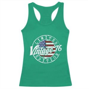 Funny 50th Birthday Racerback Tank Top Vintage 1976 Stamp 50 Years Old American Flag TS11 Irish Green Print Your Wear