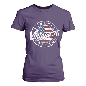 Funny 50th Birthday T Shirt For Women Vintage 1976 Stamp 50 Years Old American Flag TS11 Purple Print Your Wear