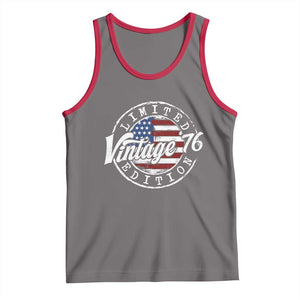 Funny 50th Birthday Tank Top Vintage 1976 Stamp 50 Years Old American Flag TS11 Deep Heather Red Print Your Wear