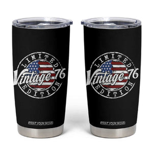Funny 50th Birthday Tumbler Cup Vintage 1976 Stamp 50 Years Old American Flag TS11 Black Print Your Wear