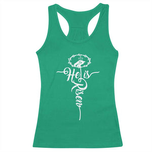 Easter He Is Risen Racerback Tank Top Christian Easter Day Religious Cross TS11 Irish Green Print Your Wear