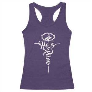 Easter He Is Risen Racerback Tank Top Christian Easter Day Religious Cross TS11 Purple Print Your Wear