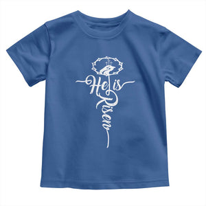 Easter He Is Risen Toddler T Shirt Christian Easter Day Religious Cross TS11 Royal Blue Print Your Wear
