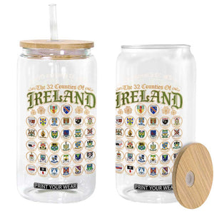 The 32 Counties Of Ireland Glass Can Irish Pride Heritage Vintage Celtic Shamrock TS11 Print Your Wear