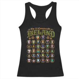 The 32 Counties Of Ireland Racerback Tank Top Irish Pride Heritage Vintage Celtic Shamrock TS11 Black Print Your Wear