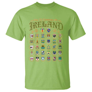 The 32 Counties Of Ireland T Shirt Irish Pride Heritage Vintage Celtic Shamrock TS11 Lime Print Your Wear