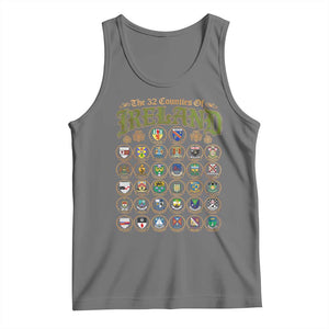 The 32 Counties Of Ireland Tank Top Irish Pride Heritage Vintage Celtic Shamrock TS11 Black Heather Print Your Wear