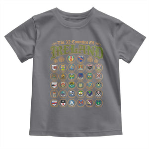 The 32 Counties Of Ireland Toddler T Shirt Irish Pride Heritage Vintage Celtic Shamrock TS11 Charcoal Print Your Wear