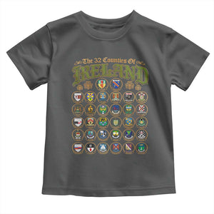 The 32 Counties Of Ireland Toddler T Shirt Irish Pride Heritage Vintage Celtic Shamrock TS11 Dark Heather Print Your Wear