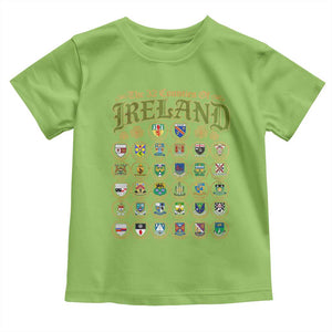 The 32 Counties Of Ireland Toddler T Shirt Irish Pride Heritage Vintage Celtic Shamrock TS11 Lime Print Your Wear
