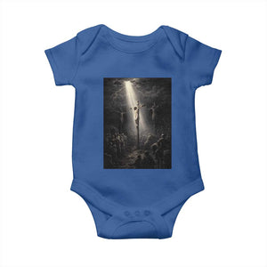 Jesus Christ Crucifixion Scene Religious Christian Easter Baby Onesie TS11 Royal Blue Print Your Wear