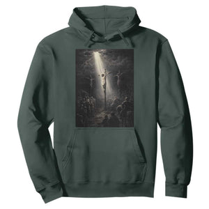 Jesus Christ Crucifixion Scene Religious Christian Easter Hoodie TS11 Dark Forest Green Print Your Wear
