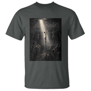 Jesus Christ Crucifixion Scene Religious Christian Easter T Shirt TS11 Dark Heather Print Your Wear