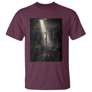 Jesus Christ Crucifixion Scene Religious Christian Easter T Shirt TS11 Maroon Print Your Wear