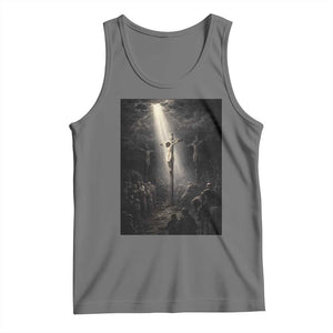 Jesus Christ Crucifixion Scene Religious Christian Easter Tank Top TS11 Black Heather Print Your Wear