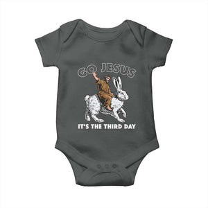 Funny Christian Easter Baby Onesie Go Jesus It Is The Third Day Religious Bunny TS11 Dark Heather Print Your Wear