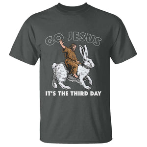 Funny Christian Easter T Shirt Go Jesus It Is The Third Day Religious Bunny TS11 Dark Heather Print Your Wear