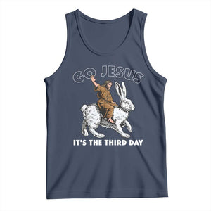 Funny Christian Easter Tank Top Go Jesus It Is The Third Day Religious Bunny TS11 Navy Print Your Wear