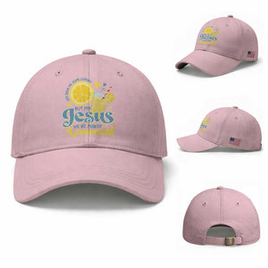 Life Gave Me Some Lemons But My Jesus He Be Makin Lemonade Baseball Cap TS11 Baseball Cap Universal Fit Light Pink Print Your Wear