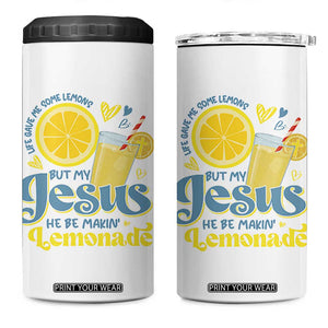 Life Gave Me Some Lemons But My Jesus He Be Makin Lemonade 4 in 1 Can Cooler Tumbler TS11 One Size: 16 oz White Print Your Wear