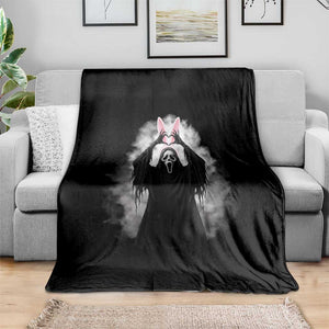 Funny Scary Bunny Face Ghost Heart Hand Sign Easter Day Throw Blanket TS11 Print Your Wear