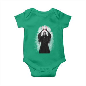 Funny Scary Bunny Face Ghost Heart Hand Sign Easter Day Baby Onesie TS11 Irish Green Print Your Wear
