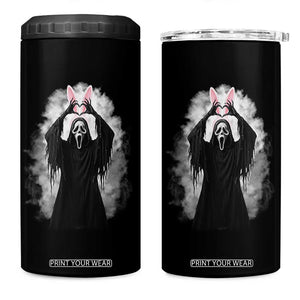 Funny Scary Bunny Face Ghost Heart Hand Sign Easter Day 4 in 1 Can Cooler Tumbler TS11 One Size: 16 oz Black Print Your Wear