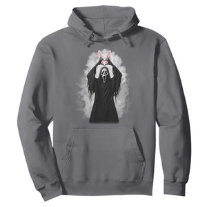 Funny Scary Bunny Face Ghost Heart Hand Sign Easter Day Hoodie TS11 Charcoal Print Your Wear