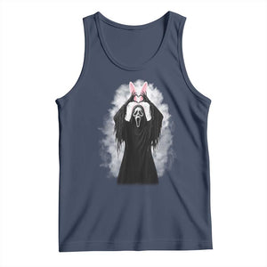 Funny Scary Bunny Face Ghost Heart Hand Sign Easter Day Tank Top TS11 Navy Print Your Wear