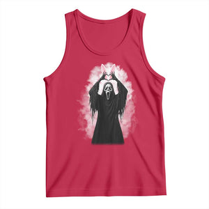 Funny Scary Bunny Face Ghost Heart Hand Sign Easter Day Tank Top TS11 Red Print Your Wear