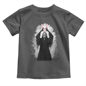 Funny Scary Bunny Face Ghost Heart Hand Sign Easter Day Toddler T Shirt TS11 Dark Heather Print Your Wear