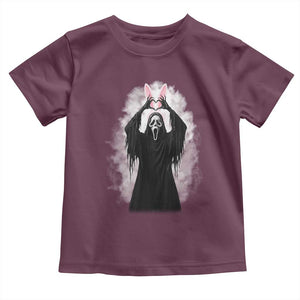 Funny Scary Bunny Face Ghost Heart Hand Sign Easter Day Toddler T Shirt TS11 Maroon Print Your Wear