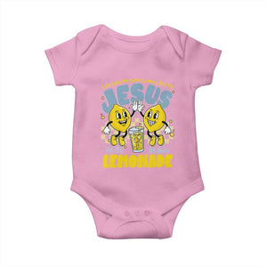 Life Gave Me Some Lemons But My Jesus He Be Makin Lemonade Baby Onesie Retro Lemon TS11 Light Pink Print Your Wear