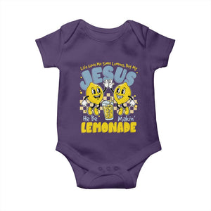 Life Gave Me Some Lemons But My Jesus He Be Makin Lemonade Baby Onesie Retro Lemon TS11 Purple Print Your Wear