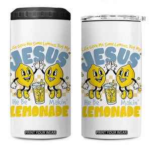 Life Gave Me Some Lemons But My Jesus He Be Makin Lemonade 4 in 1 Can Cooler Tumbler Retro Lemon TS11 One Size: 16 oz White Print Your Wear