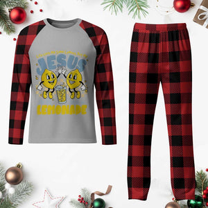 Life Gave Me Some Lemons But My Jesus He Be Makin Lemonade Plaid Pajama Set Retro Lemon TS11 Buffalo Plaid Print Your Wear