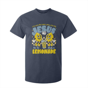 Life Gave Me Some Lemons But My Jesus He Be Makin Lemonade T Shirt For Kid Retro Lemon TS11 Navy Print Your Wear
