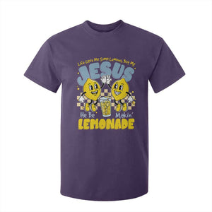 Life Gave Me Some Lemons But My Jesus He Be Makin Lemonade T Shirt For Kid Retro Lemon TS11 Purple Print Your Wear