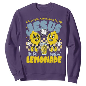 Life Gave Me Some Lemons But My Jesus He Be Makin Lemonade Sweatshirt Retro Lemon TS11 Purple Print Your Wear