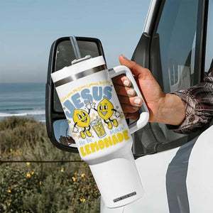 Life Gave Me Some Lemons But My Jesus He Be Makin Lemonade Tumbler With Handle Retro Lemon TS11 Print Your Wear