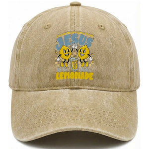 Life Gave Me Some Lemons But My Jesus He Be Makin Lemonade Washed Cotton Baseball Cap Retro Lemon TS11 Print Your Wear