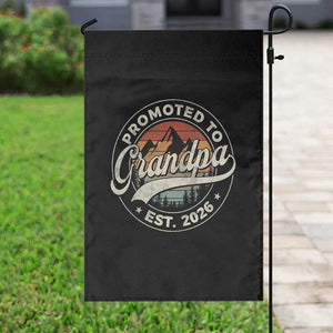 Promoted To Grandpa Est 2026 Garden Flag Grandparents Baby Announcement Retro Mountain TS11 Print Your Wear