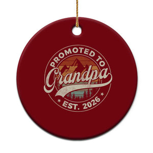 Promoted To Grandpa Est 2026 Ceramic Ornament Grandparents Baby Announcement Retro Mountain TS11 1pc Red Print Your Wear