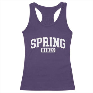 Spring Vibes Racerback Tank Top Spring Break Easter Day Bold Text TS11 Purple Print Your Wear