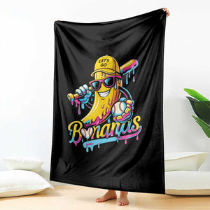 Funny Banana Baseball Drip Throw Blanket Lets Go Bananas Ice Cream Dripping Sport TS11 Print Your Wear