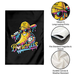 Funny Banana Baseball Drip Garden Flag Lets Go Bananas Ice Cream Dripping Sport TS11 Print Your Wear
