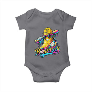 Funny Banana Baseball Drip Baby Onesie Lets Go Bananas Ice Cream Dripping Sport TS11 Charcoal Print Your Wear