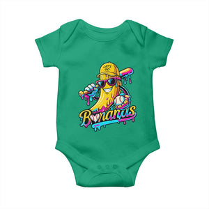 Funny Banana Baseball Drip Baby Onesie Lets Go Bananas Ice Cream Dripping Sport TS11 Irish Green Print Your Wear