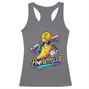 Funny Banana Baseball Drip Racerback Tank Top Lets Go Bananas Ice Cream Dripping Sport TS11 Charcoal Print Your Wear