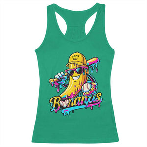 Funny Banana Baseball Drip Racerback Tank Top Lets Go Bananas Ice Cream Dripping Sport TS11 Irish Green Print Your Wear